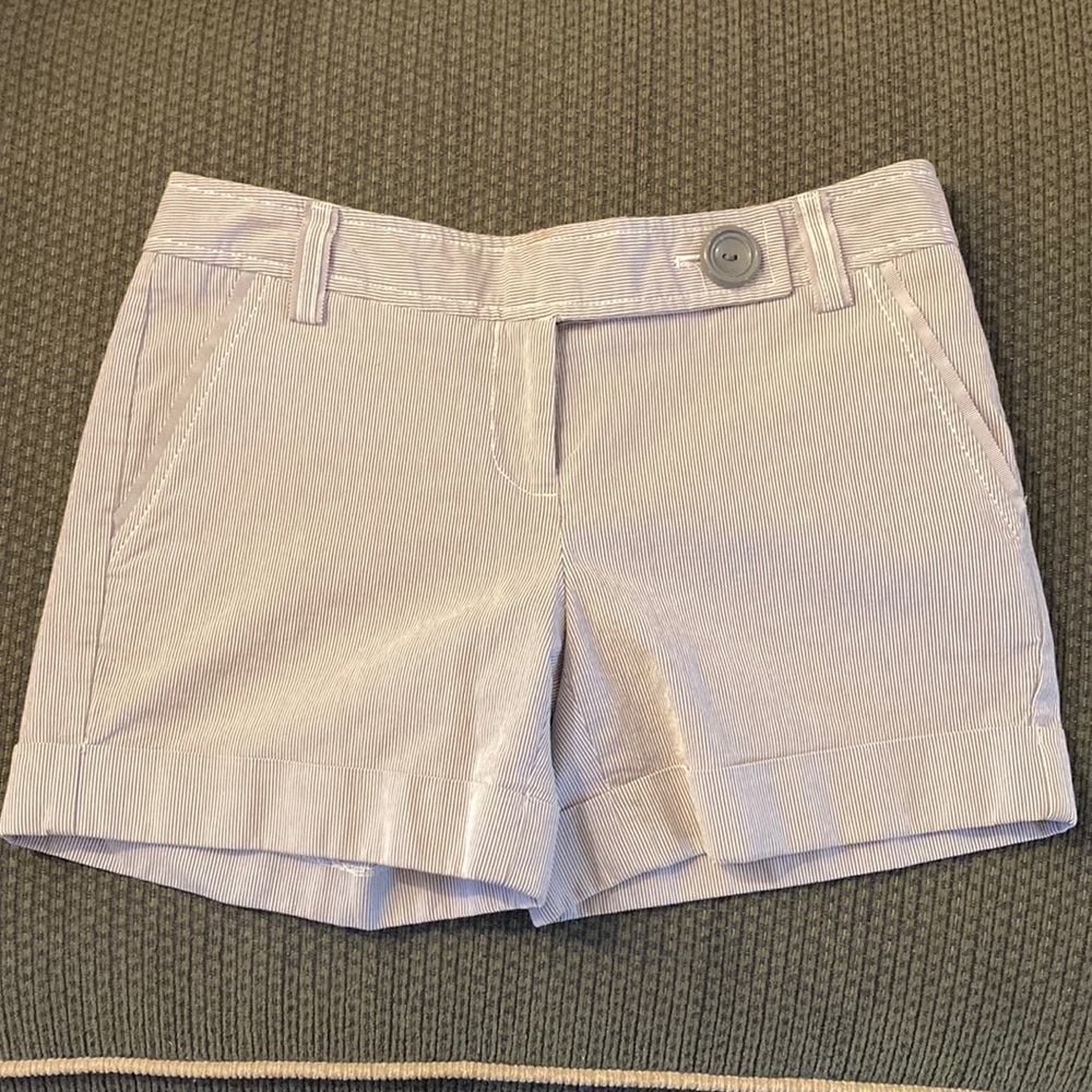 The Limited Drew Fit Grey and White Striped Shorts